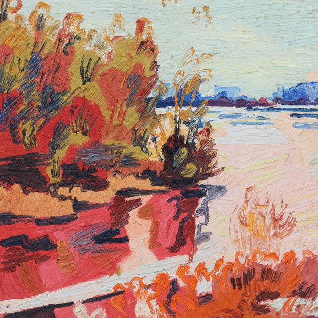 Peter Bol (1947) - 	Biesbosch, zicht op de Pannekoek