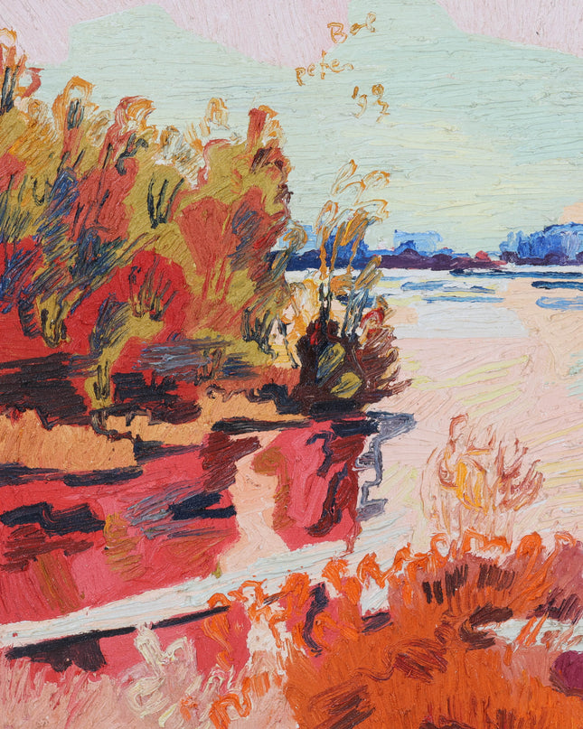 Peter Bol (1947) - 	Biesbosch, zicht op de Pannekoek