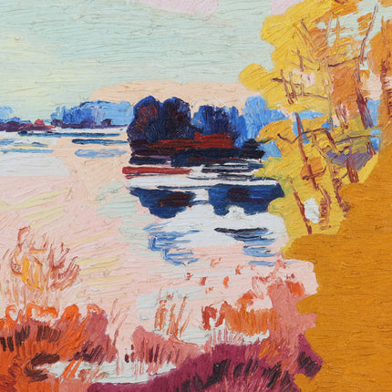 Peter Bol (1947) - 	Biesbosch, zicht op de Pannekoek