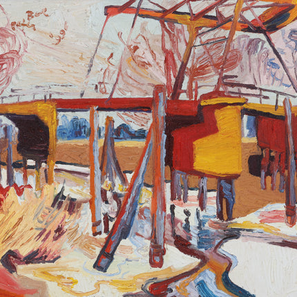 Peter Bol (1947) - 	Zicht op brug