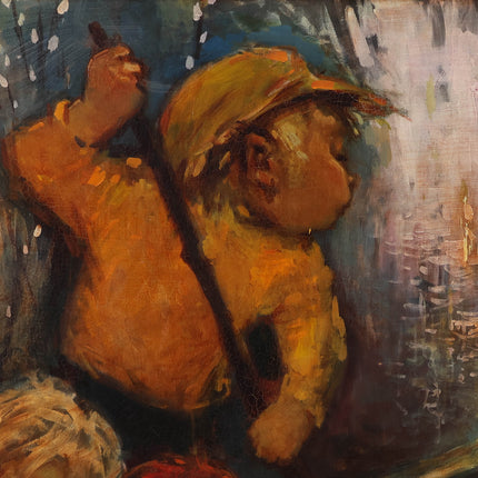 Hakkie van Rosmalen (1923-2001) - Kinderen in een bootje