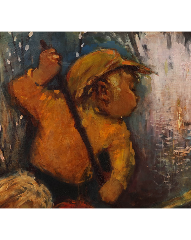 Hakkie van Rosmalen (1923-2001) - Kinderen in een bootje
