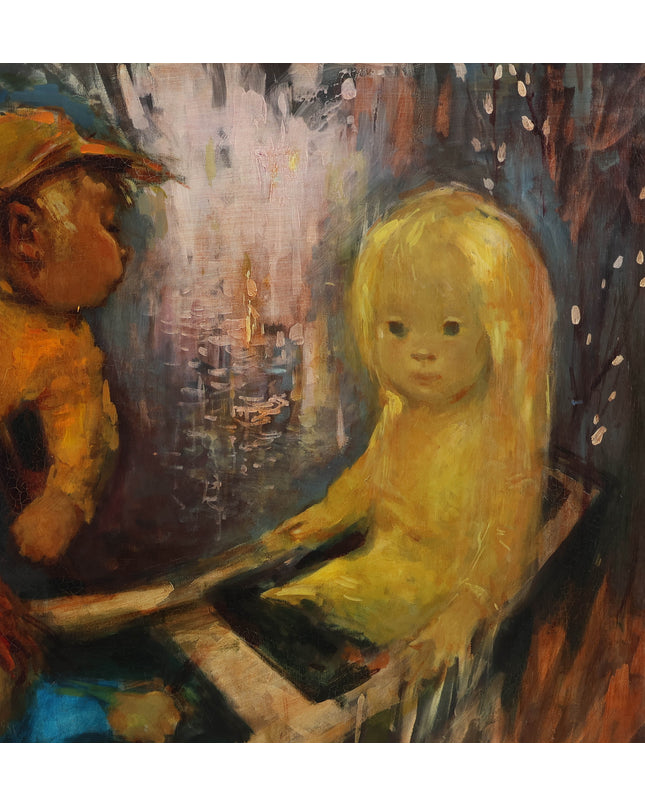 Hakkie van Rosmalen (1923-2001) - Kinderen in een bootje