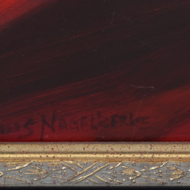 Vrouw in rode kimono