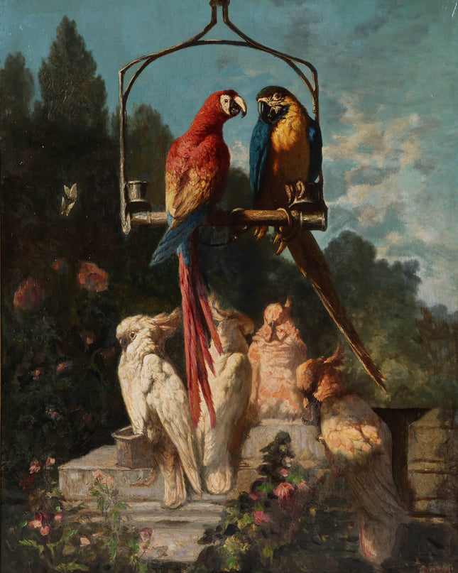 F.W. Zürscher (1835-1894) - Papegaaien