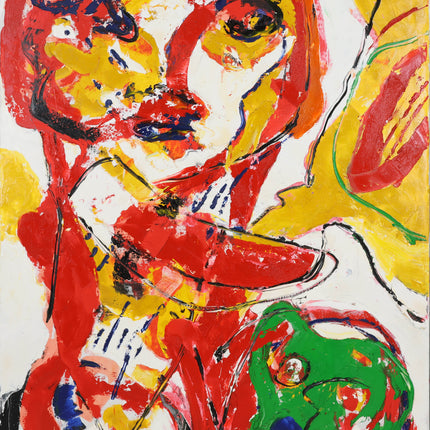 Broer Dobbelsteen (1936-2019) - Abstract figuur rood, geel, groen