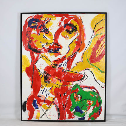 Broer Dobbelsteen (1936-2019) - Abstract figuur rood, geel, groen