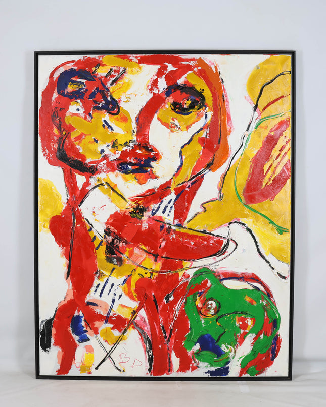 Broer Dobbelsteen (1936-2019) - Abstract figuur rood, geel, groen