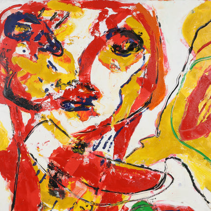 Broer Dobbelsteen (1936-2019) - Abstract figuur rood, geel, groen