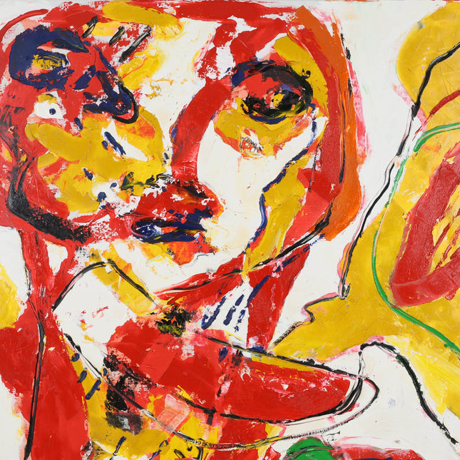 Broer Dobbelsteen (1936-2019) - Abstract figuur rood, geel, groen