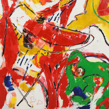 Broer Dobbelsteen (1936-2019) - Abstract figuur rood, geel, groen