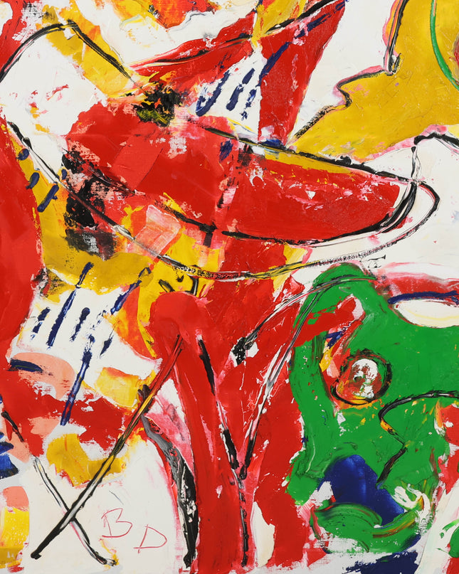 Broer Dobbelsteen (1936-2019) - Abstract figuur rood, geel, groen