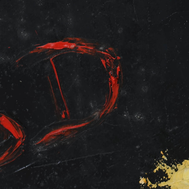 Broer Dobbelsteen (1936-2019) - Abstract figuur zwart, geel en rood