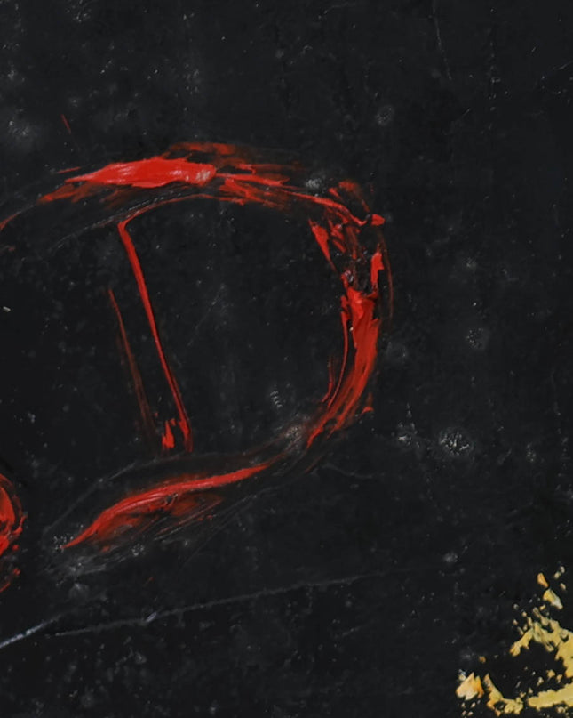 Broer Dobbelsteen (1936-2019) - Abstract figuur zwart, geel en rood