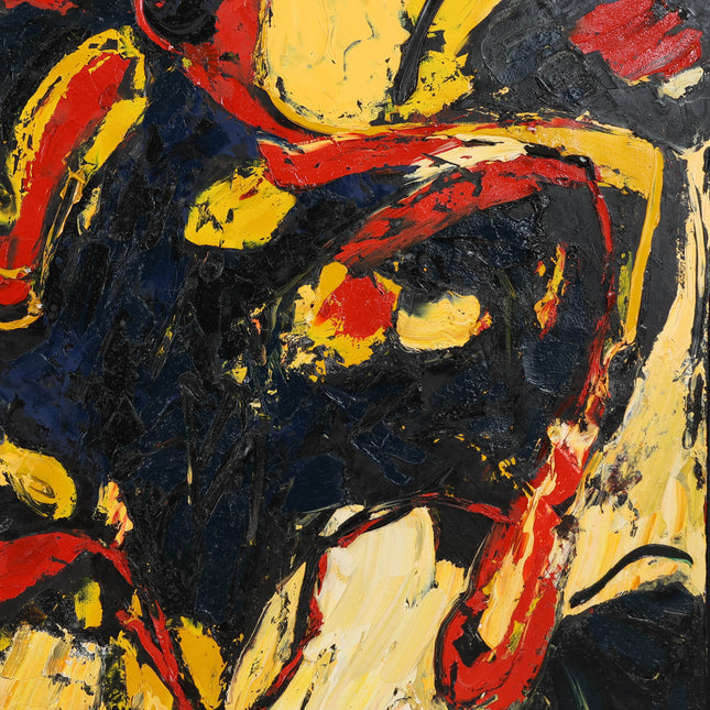 Broer Dobbelsteen (1936-2019) - Abstract figuur zwart, geel en rood