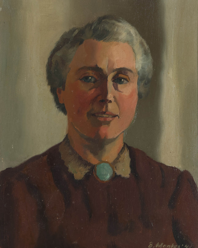Beint Mankes (1918-1990) - Portret van Luberta Gesina Rijken - Berends