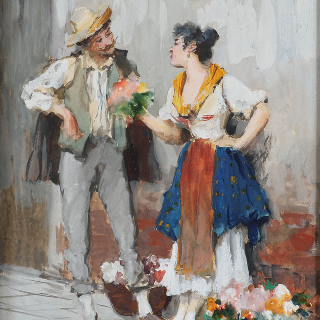 Eugene de Blaas (1843-1931) - De bloemenverkoopster