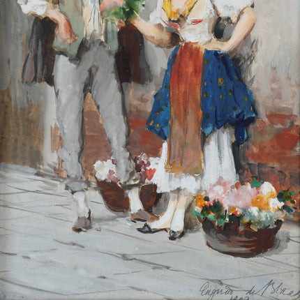 Eugene de Blaas (1843-1931) - De bloemenverkoopster