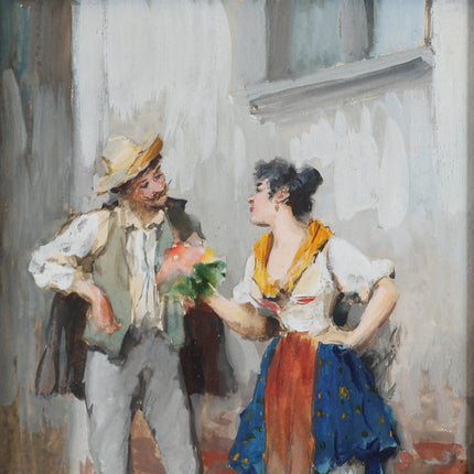 Eugene de Blaas (1843-1931) - De bloemenverkoopster