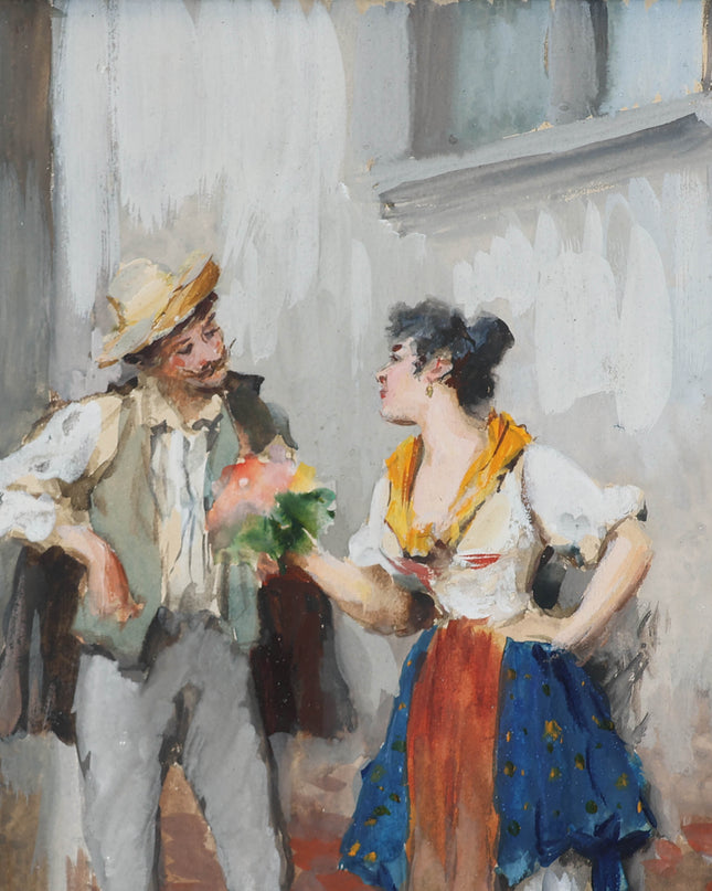 Eugene de Blaas (1843-1931) - De bloemenverkoopster