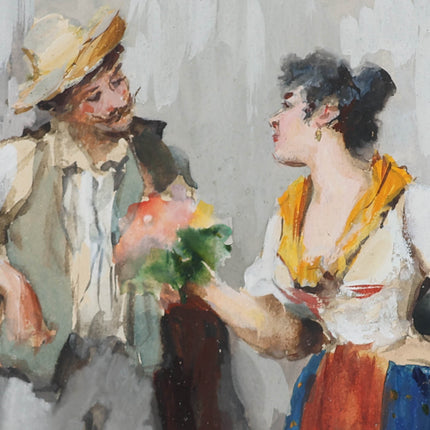 Eugene de Blaas (1843-1931) - De bloemenverkoopster