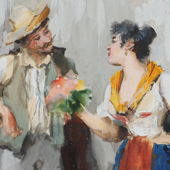 Eugene de Blaas (1843-1931) - De bloemenverkoopster