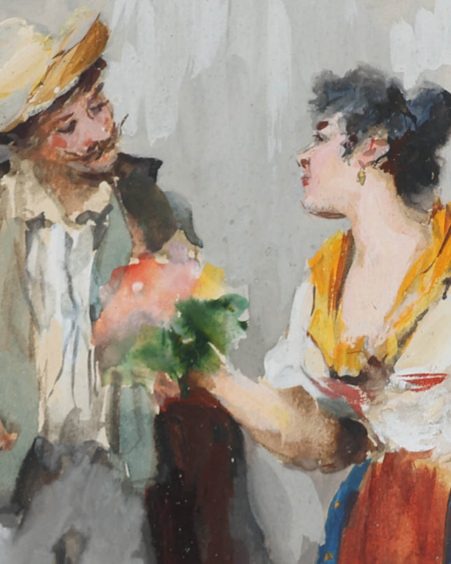 Eugene de Blaas (1843-1931) - De bloemenverkoopster