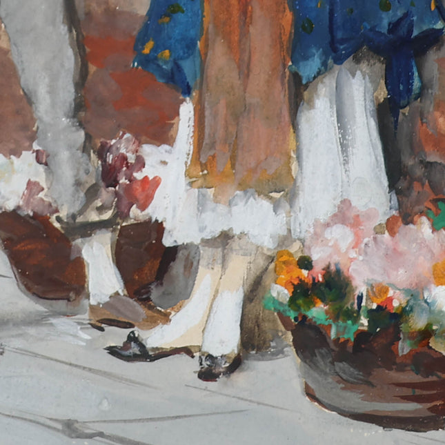 Eugene de Blaas (1843-1931) - De bloemenverkoopster