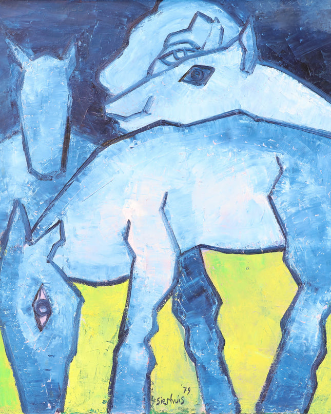 Jan Sierhuis (1928-2023)  - Witte paarden