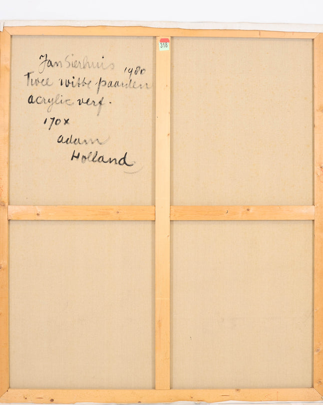 Jan Sierhuis (1928-2023)  - Twee witte paarden
