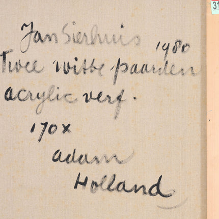Jan Sierhuis (1928-2023)  - Twee witte paarden