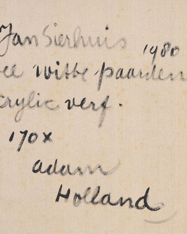 Jan Sierhuis (1928-2023)  - Twee witte paarden