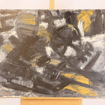 Jan Sierhuis (1928-2023)  - Stilleven van een scheepsmotor