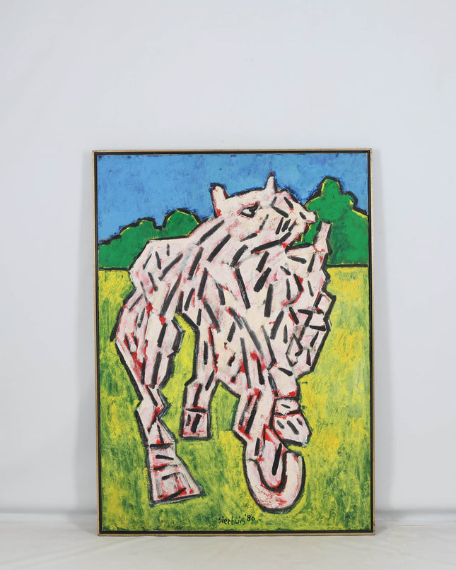 Jan Sierhuis (1928-2023)  - Een wit jong paard