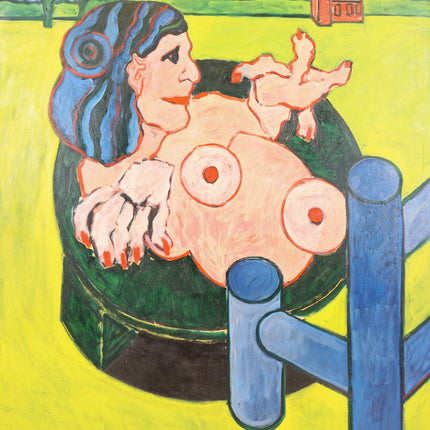 Jan Sierhuis (1928-2023)  - Figuur met tafel in een landschap