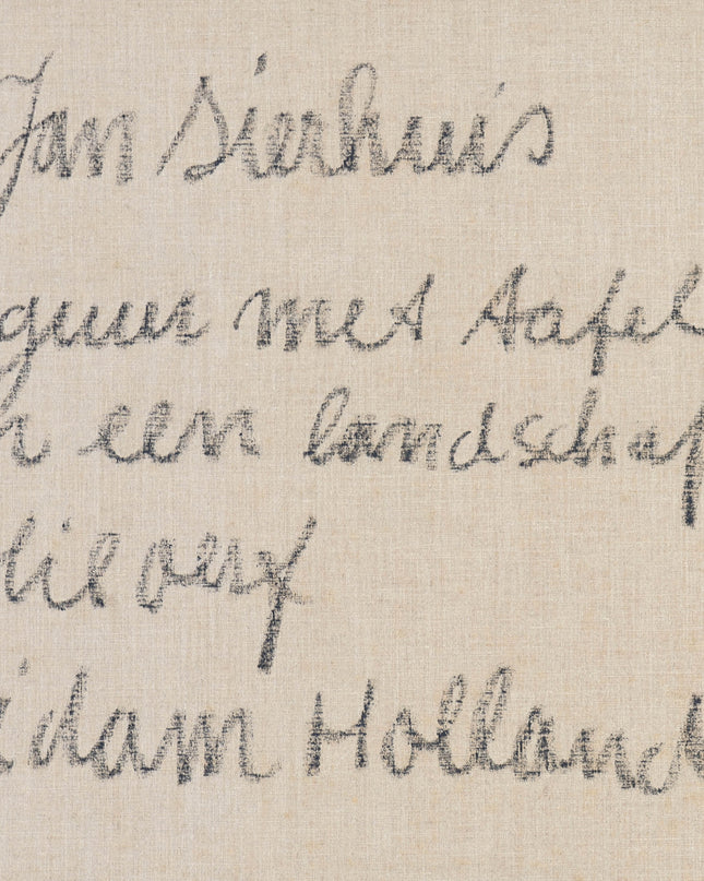 Jan Sierhuis (1928-2023)  - Figuur met tafel in een landschap