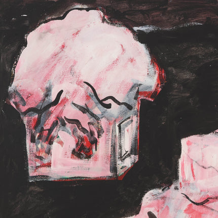 Jan Sierhuis (1928-2023) - Zwart landschap met roze figuur