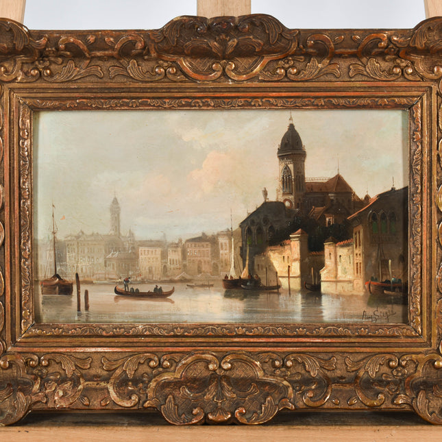 August von Siegen (1850-1910) - View of Venice from the water
