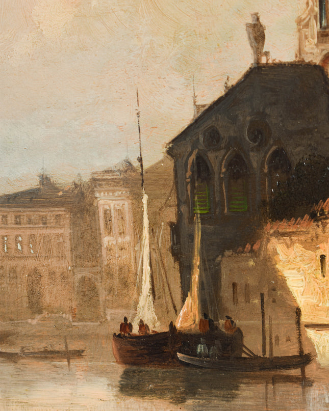August von Siegen (1850-1910) - View of Venice from the water