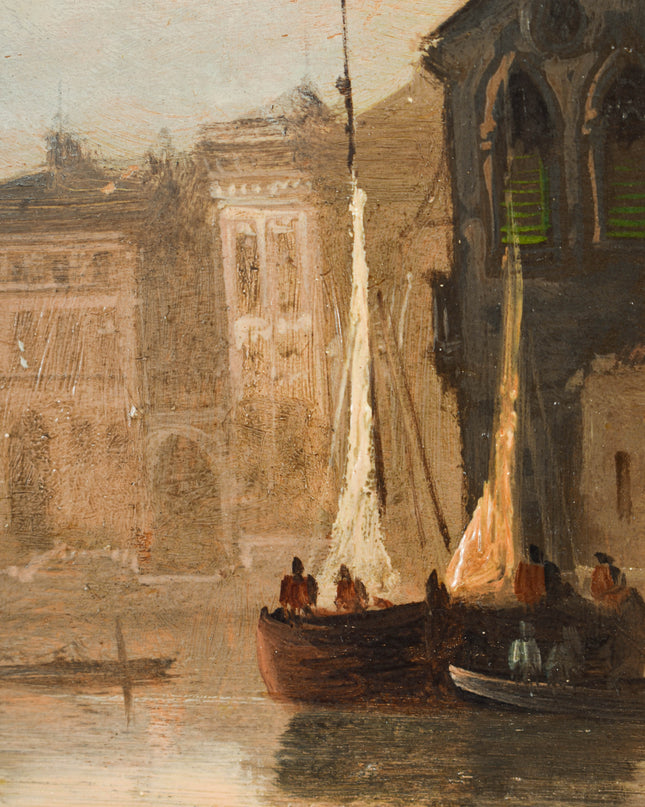 August von Siegen (1850-1910) - View of Venice from the water