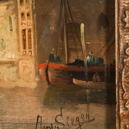 August von Siegen (1850-1910) - View of Venice from the water