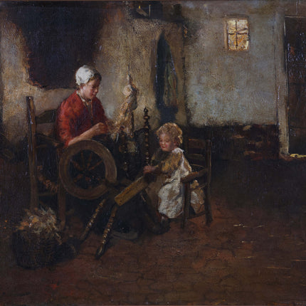 Aan het spinnewiel