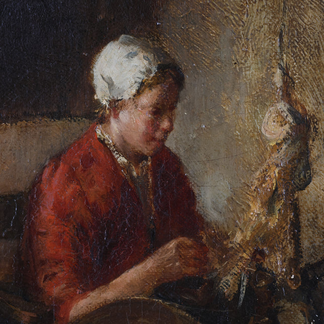 At the spinning wheel