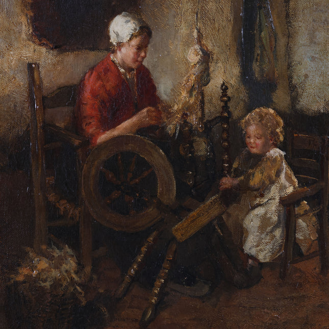 At the spinning wheel