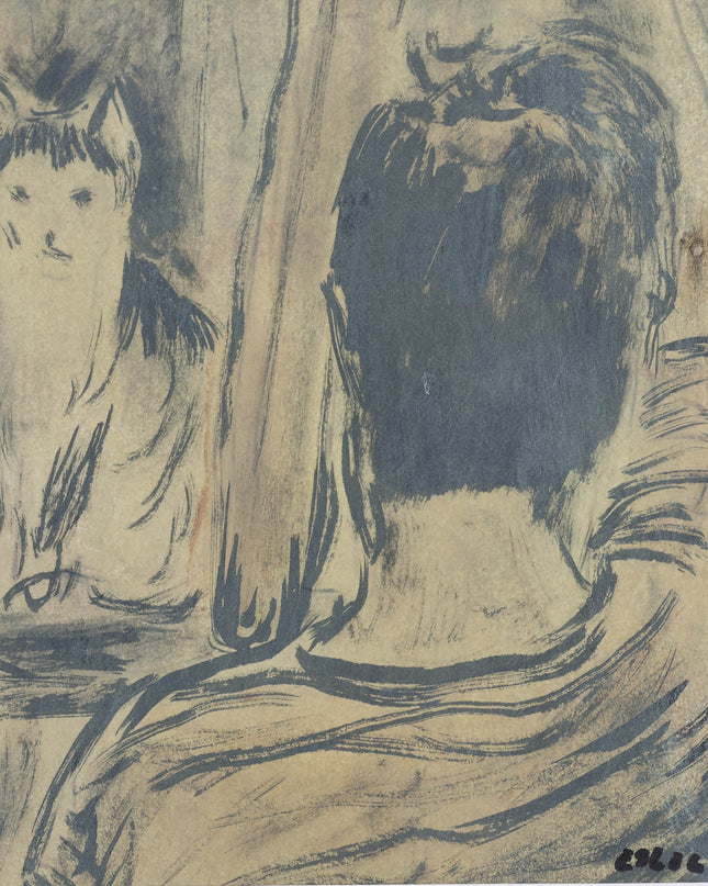 Portret met kat - Evert Slegers (1948)