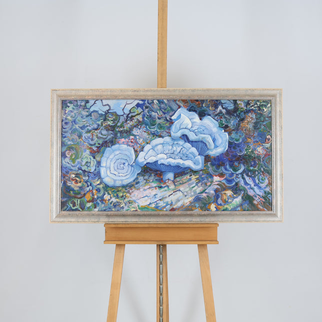 Blauwe paddenstoelen
