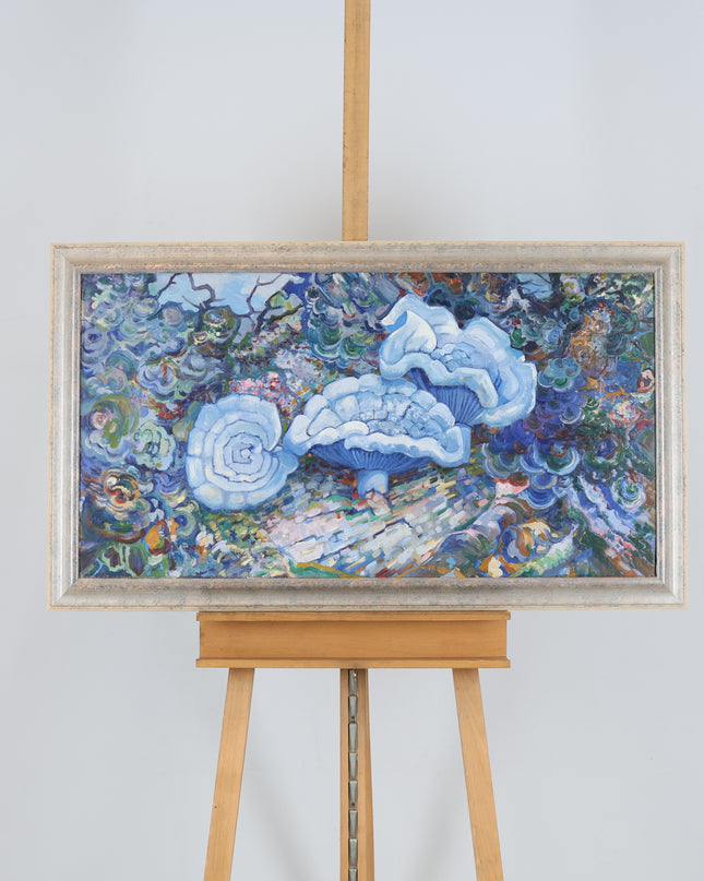 Blauwe paddenstoelen