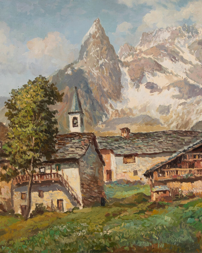 Charles GIRON (1850-1914) Zwitsers Alpendorp