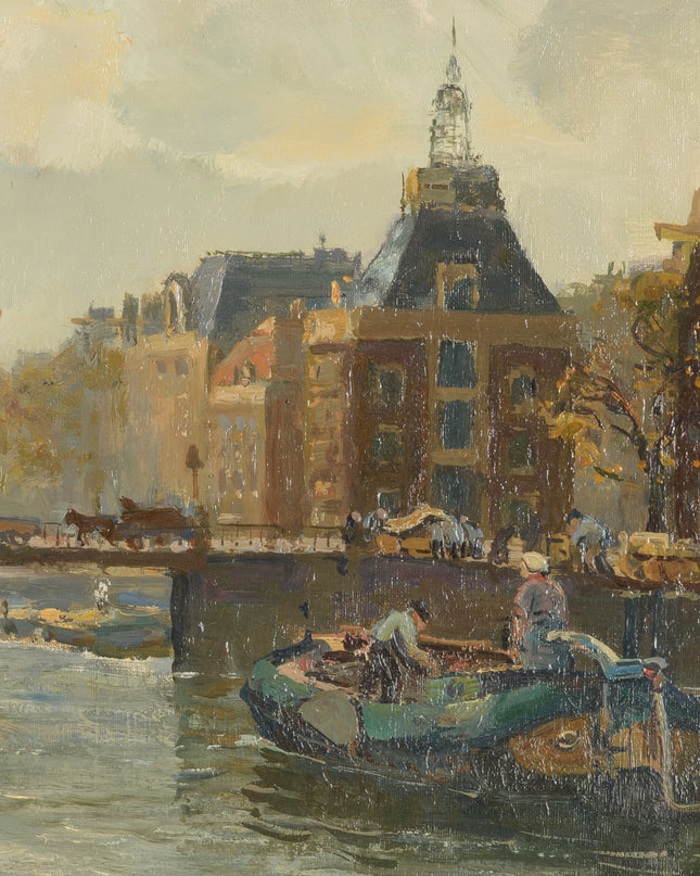 David Schulman  (1881-1966) Gezicht op de Nieuwe of Ronde Lutherse  Kerk te Amsterdam