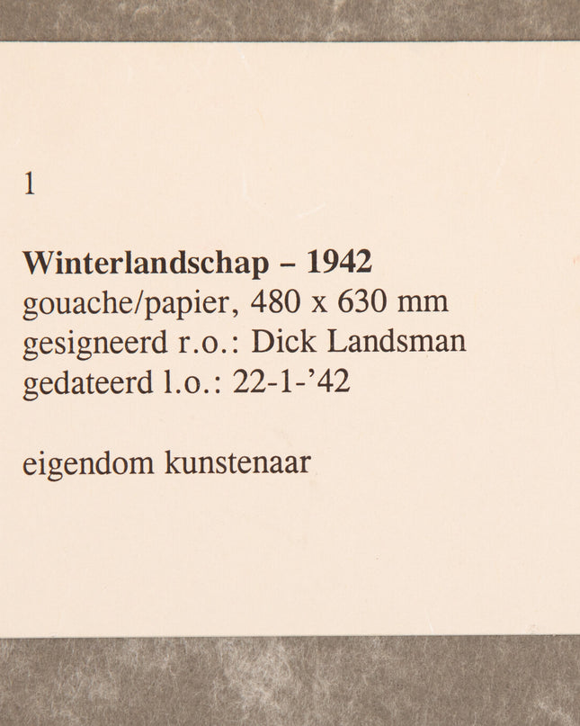 Dick Landsman (1922-) Winterlandschap